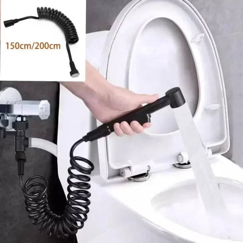Шланг Для Душа Ванны Пластиковая Телескопическая Пружинная Трубка Спрей Унитаза