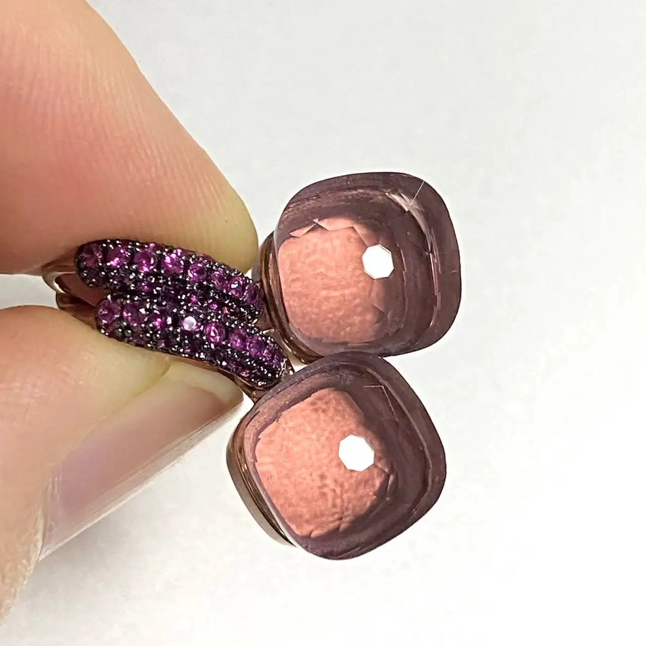 

10.6mm Classic Nudo Earrings Inlay Purple Zircon Black Gun Plated For Women Drop Earrings Candy Square Crystal Earrings Gift