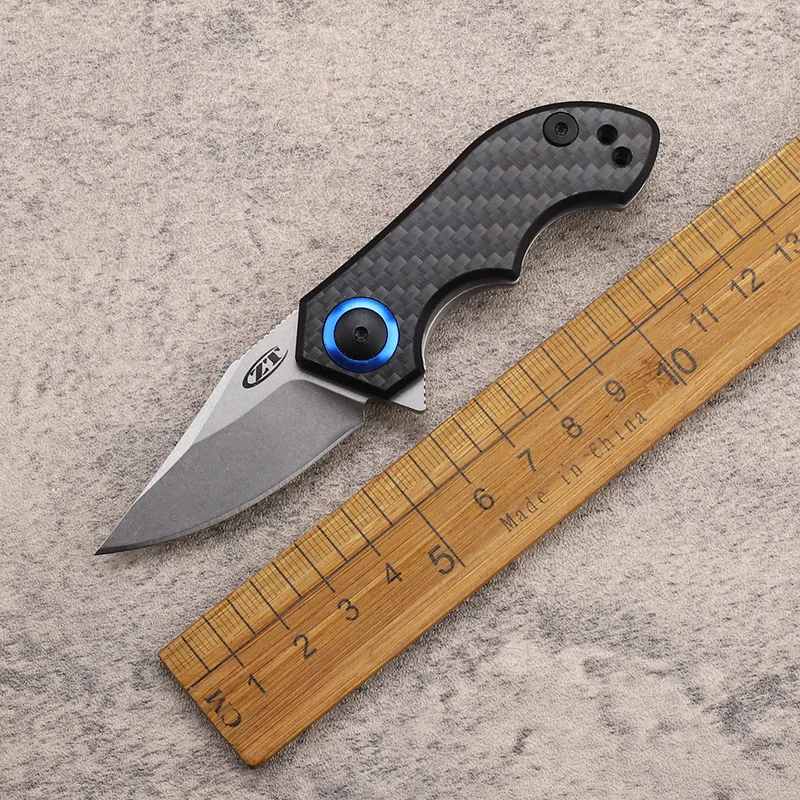 

Карманный складной уличный мини-нож ZT0022, ручка из углеродного волокна, тактические охотничьи ножи для кемпинга и выживания, инструменты с ЧПУ