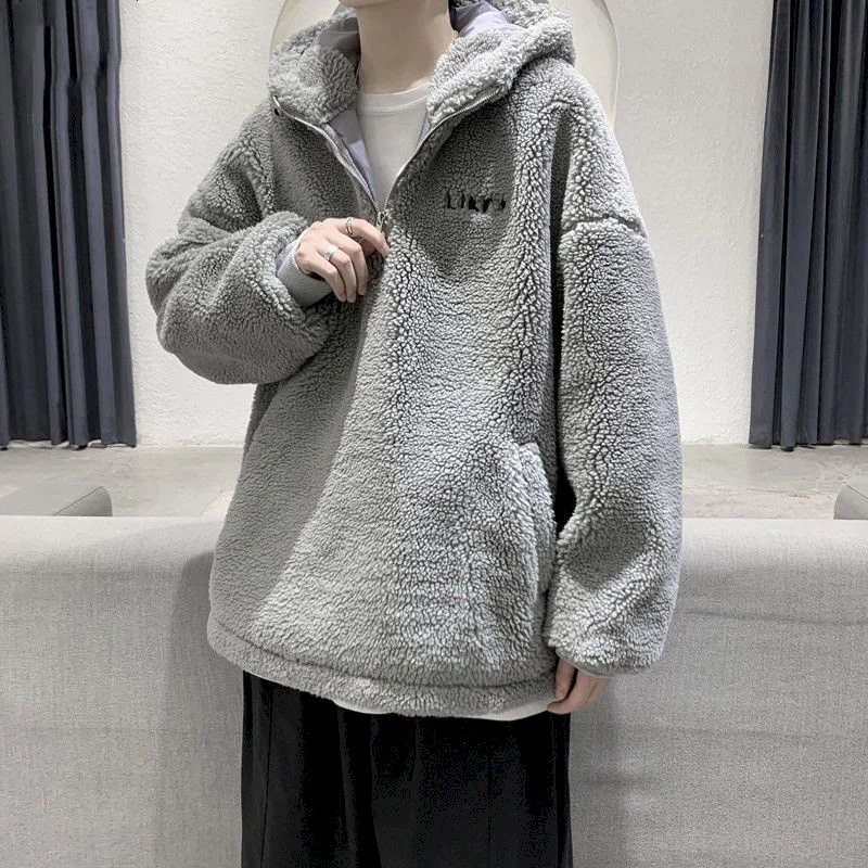 

Men's Large Hoodie, Fashion Wool Clothing, Korean Version, Thick Wool Loose Jacket, Spring And Winter