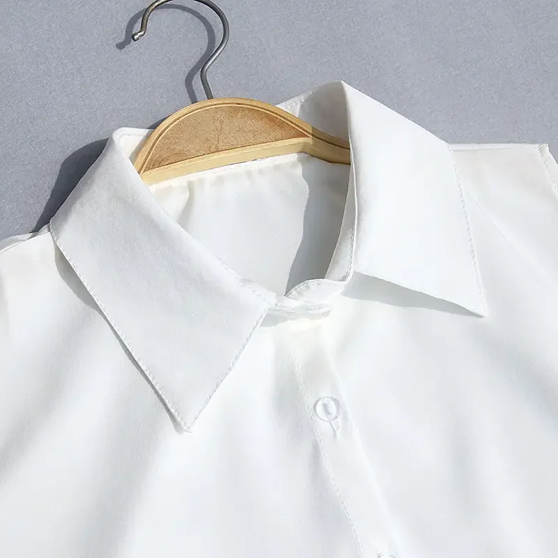 Женская блузка белая рубашка жилет женская