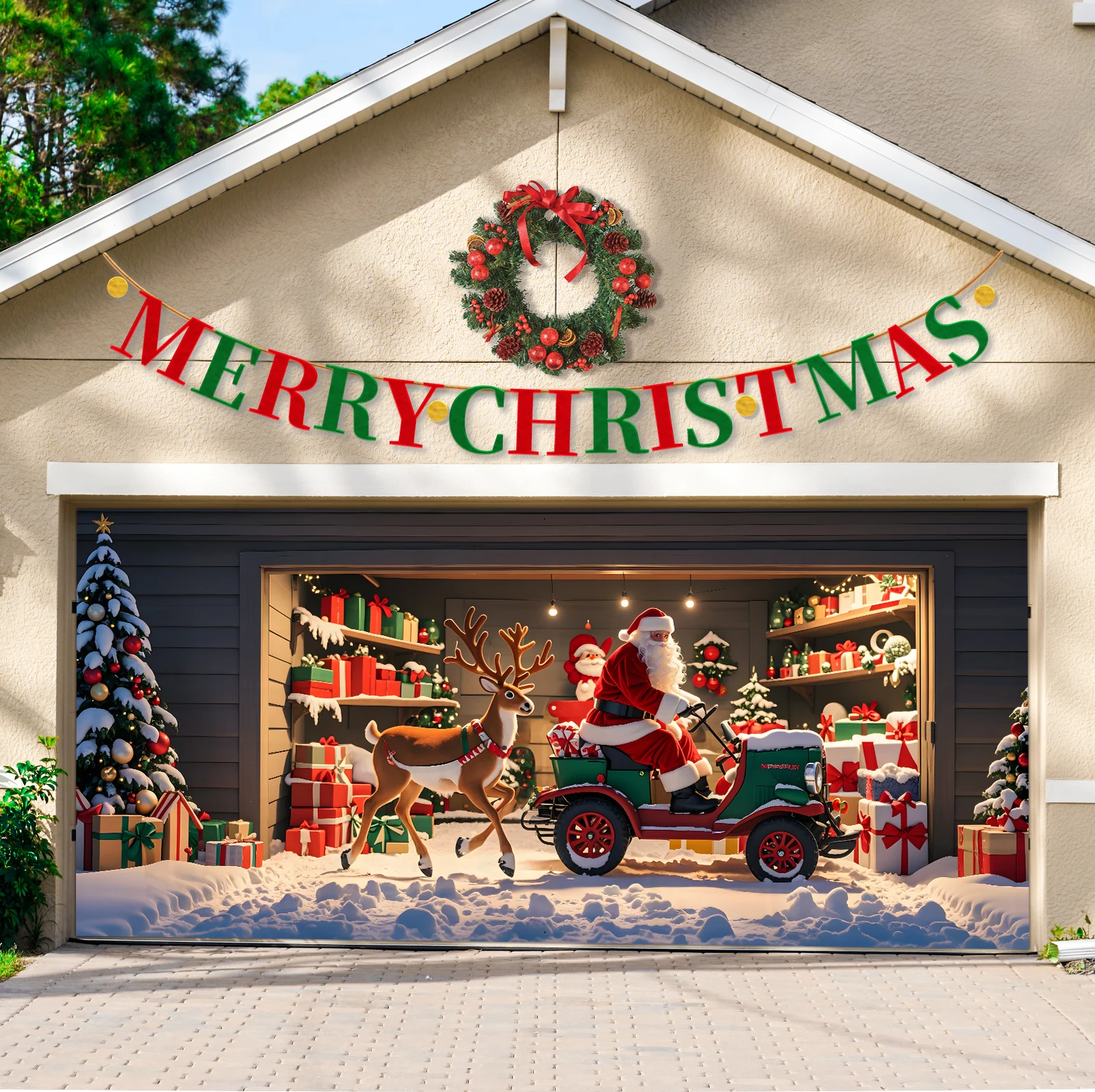 Рождественский баннер Peryiter 6x13 футов в стиле Рождества гаража крышка двери с