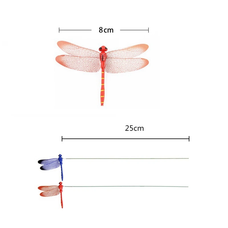 24 шт. 3D украшения для сада стрекоза