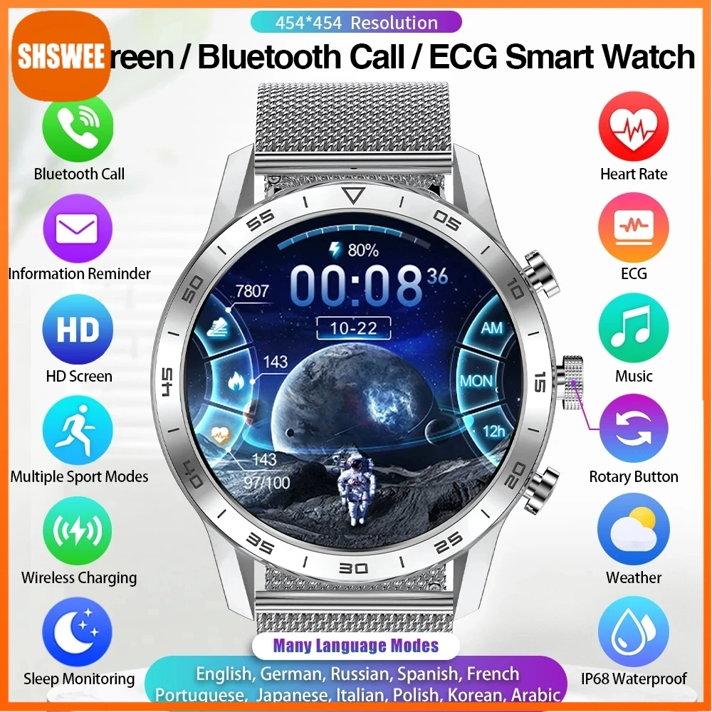 

Смарт-часы мужские/женские с поддержкой Bluetooth, 454*454, экран 2022 дюйма