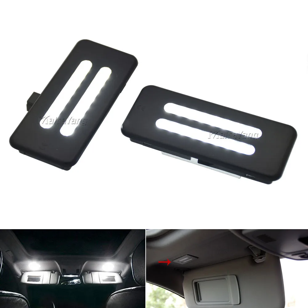 

White LED Reading Lights Interior Sun Visor Vanity Mirror Lamps 2Pcs For BMW E90 E60 E61 X1 E84 X5 E70 X6 E71 E72 E91 E92 X3 F25