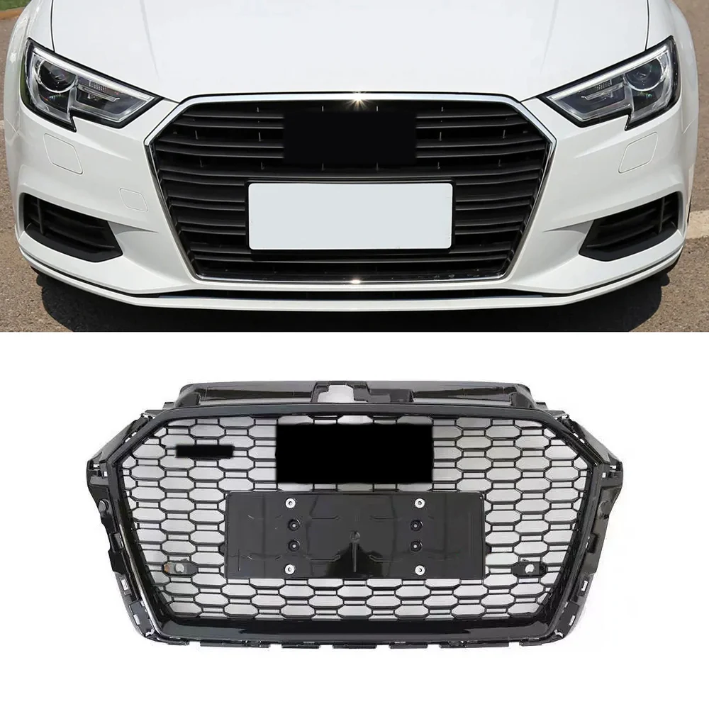 Фото CarManGo для AUDI A3 RS3 8V 2014-2019 передняя решетка радиатора, сетка в сборе, Детская Автоматическая Замена №2
