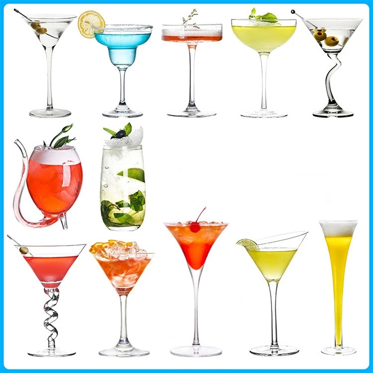 

Various Capacity Cocktail Martini Glass Beer Juice Drink Glass Restaurant Wedding Bar Goblet Wine Set