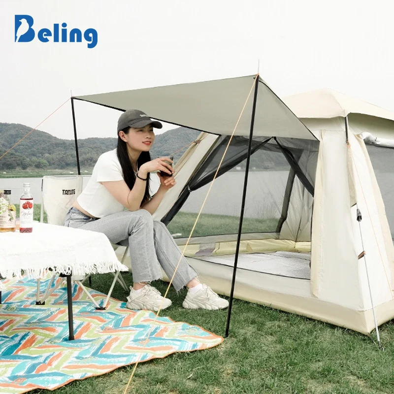

4-5 Person Outdoor Automatic Quick Open Tent Rainfly Waterproof Camping Tent Family Outdoor Instant Setup Tent with Carring Bag