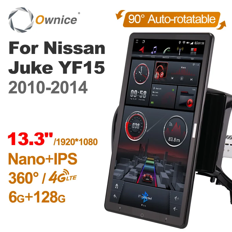 

1920*1080 Ownice Android 10.0 for Nissan Juke YF15 2010-2014 Infiniti ESQ 2012-2017 Car Radio Video Audio 13.3" 360 6G 128G