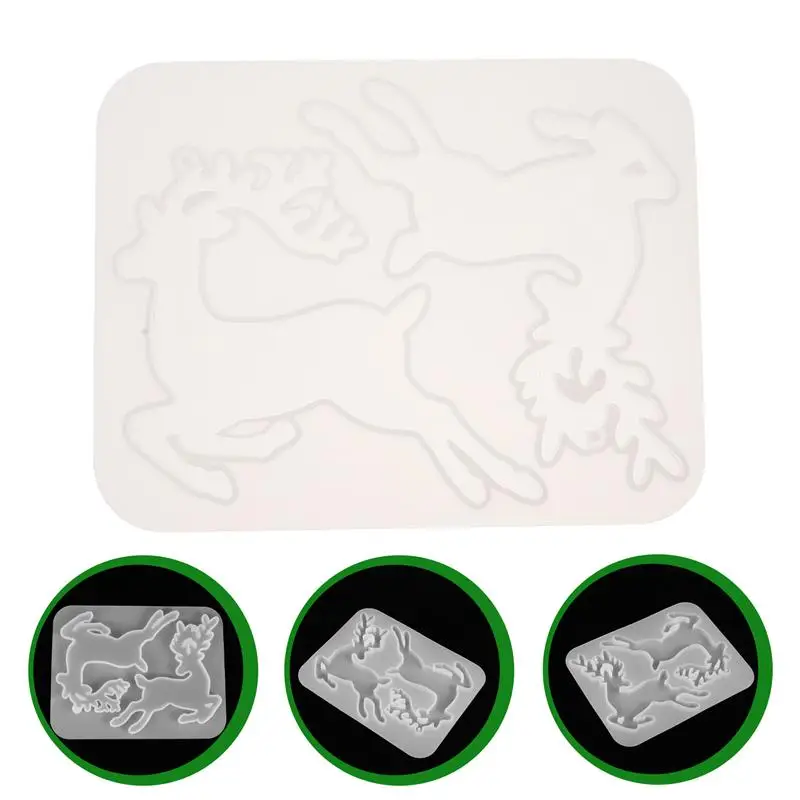 

1pc Keychain Mold Christmas Elk Keychain Mold Silicone Xmas Adorn Making Mold