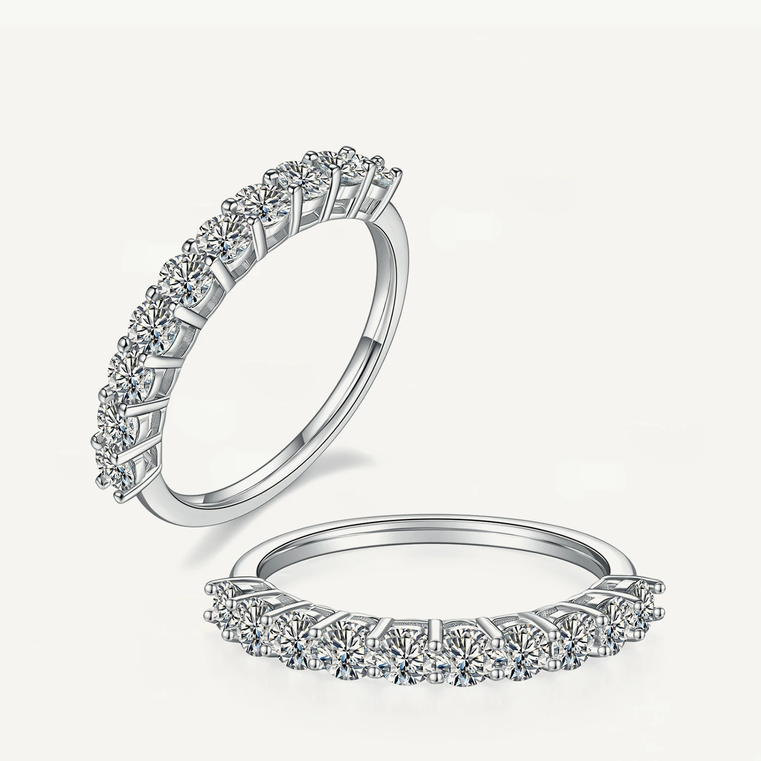 

GEM'S BALLET 14K Gold 100% 925 Sterling Silver Wedding Rings D Color Round Irregular Moissanite Wedding Bands Wholesale