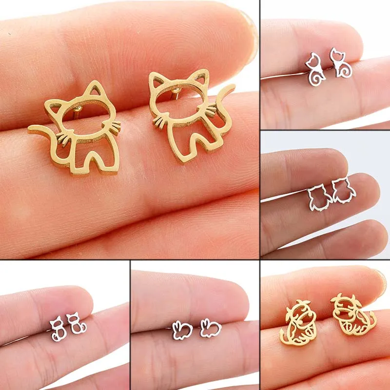 Shuangshuo милые маленькие женские серьги для пирсинга из нержавеющей стали