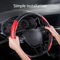 2pcs easy installation breathable non slip carbon fiber steering wheel covers for hyundai tucson i30 i20 ix20 ix30 ix35 elantra