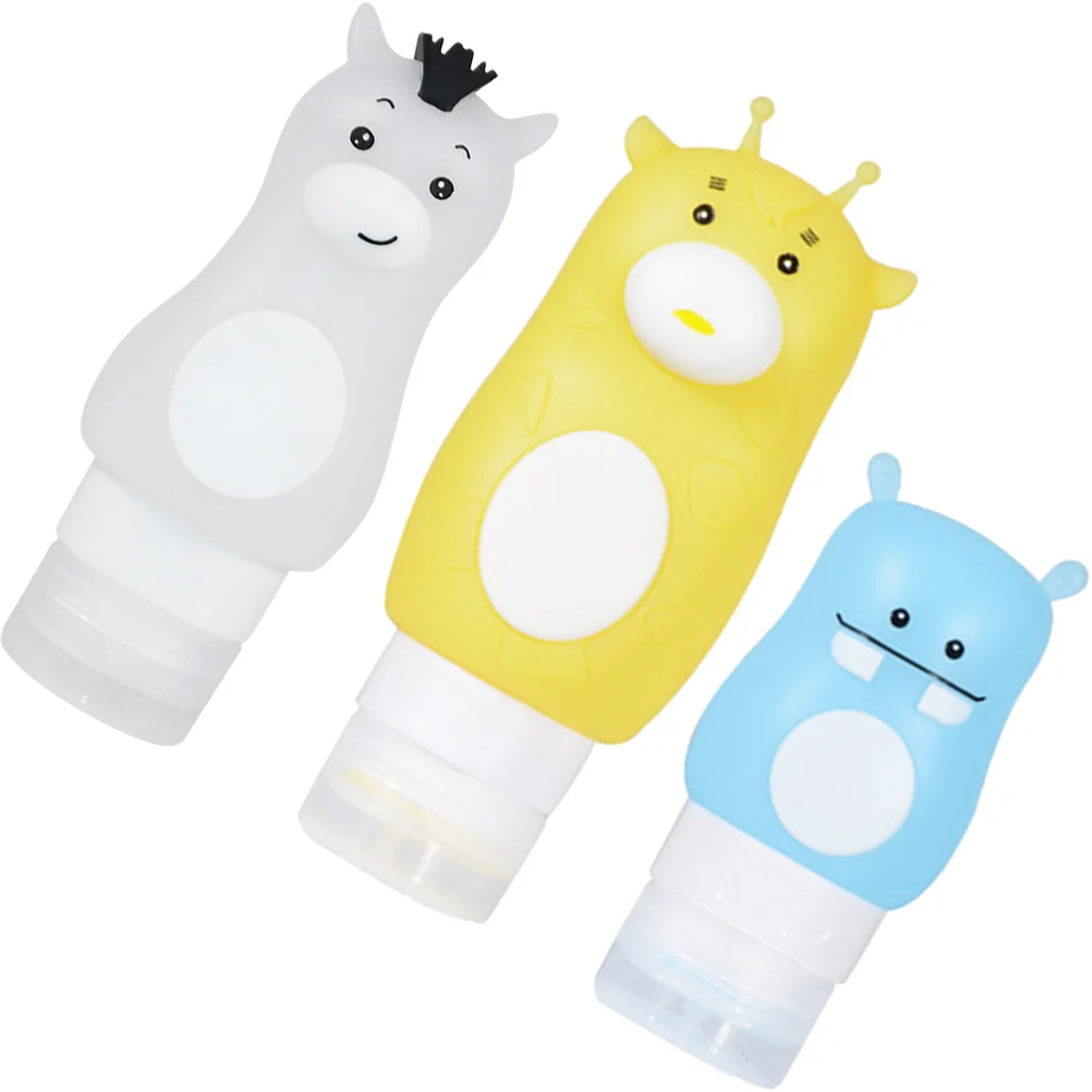 

3 Pcs Silicone Squeeze Sauce Bottle Small Bottles Lotion Dispenser Bottled Silica Gel Convenient Travel Practical Sub
