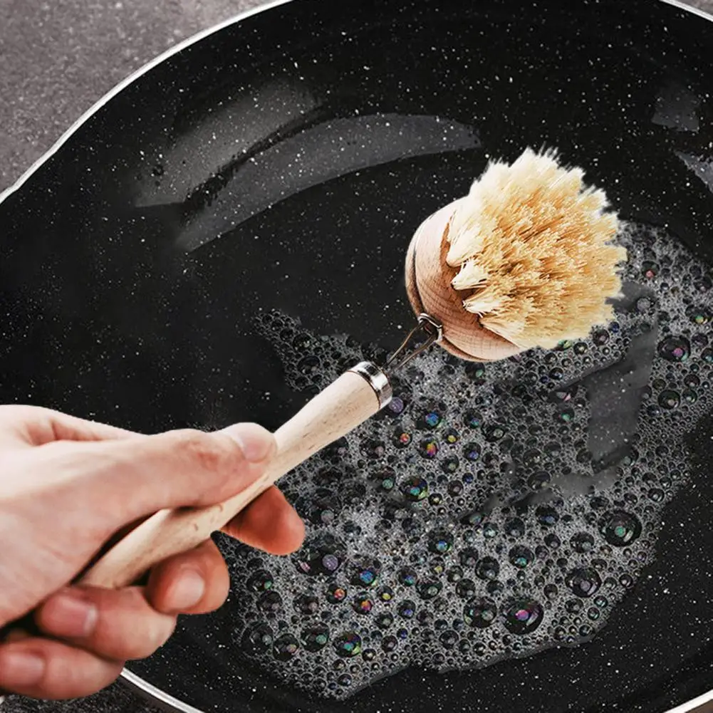 

Stove Washing Brush Decontamination Rich Foam Bamboo Multipurpose Kitchen Scrub Brush for Home Cleaning Brushes