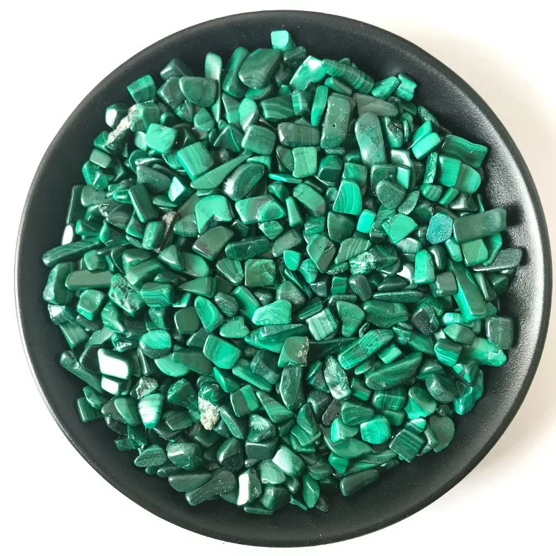 

100g Malachite Crystal Gravel Mineral Crystal Chip Beads Home or Fountain Decor Tumbled Stone Degauss Healing Reiki