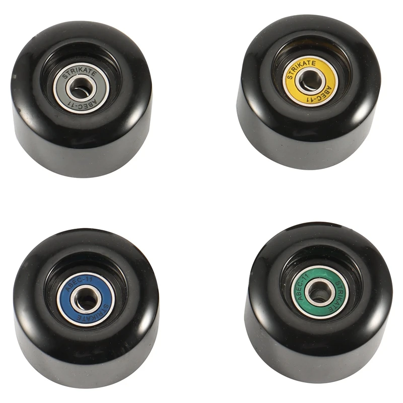 

STRIKATE 4Pcs 55 X 32Mm Skateboard Wheels Brush Street Wheels With 8Pcs Colorful Skateboard Bearings 78A PU Skateboard Wheels