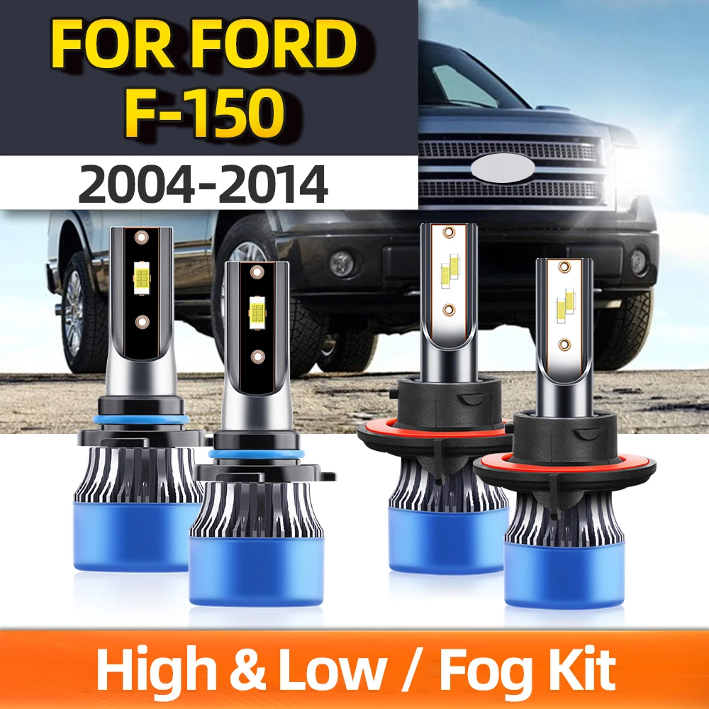 

TEENRAM Car Headlight 9008/H13 High Low Beam All-in-one Headlamps 9145 Fog Lamp 6000K White light For FORD F-150 2004-2014