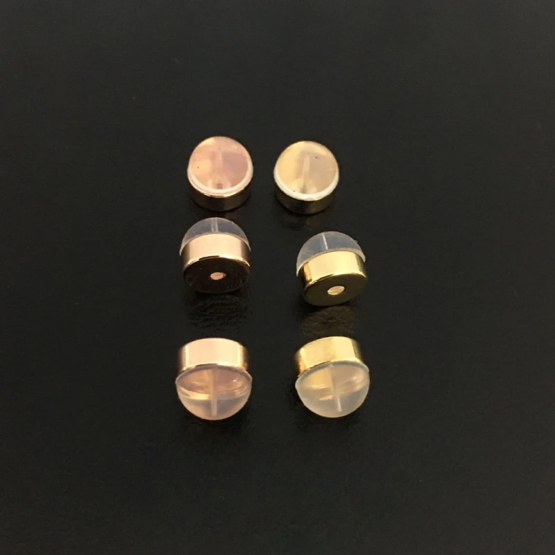 

Y51E 12x/set Soft Earring Backs Silver Gold for Studs Soft Clear Silicone Earring Backings Replacements Safety