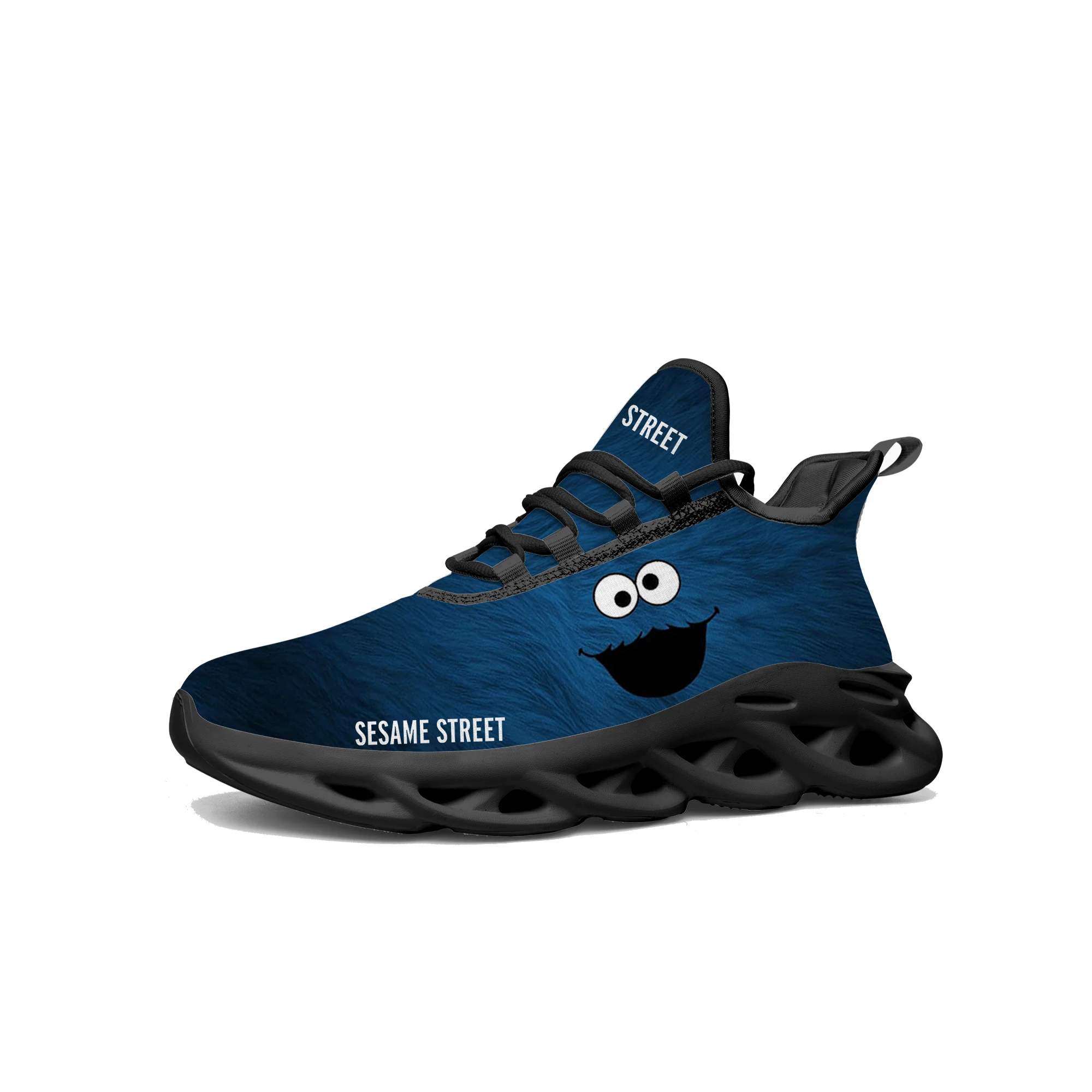 

Sesame Street Elmo Cookie Monster Muppet Flats Sneakers Teenager Sports Running Shoe High Quality Custom Lace Up Mesh Footwear