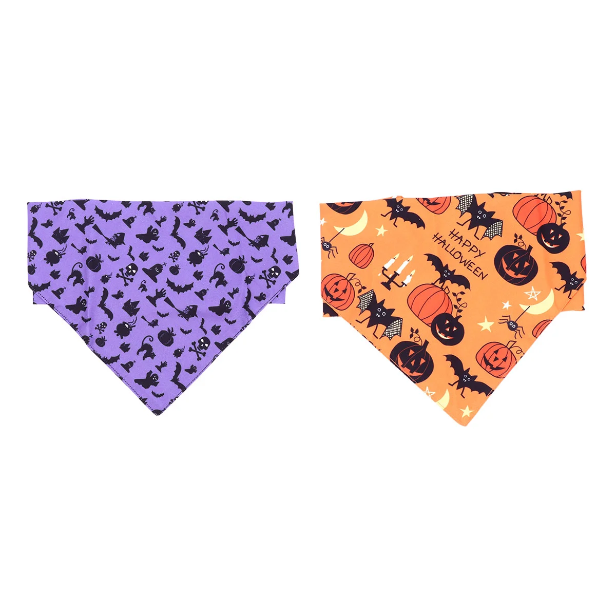 

2Pcs Dog Bibs Printing Triangle Bibs Accessory Polyester Cat Bandana Saliva Bibs
