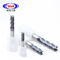 seno hrc60 carbide milling cutter 4 flutes end mill1 1 5 2 2 5 3 4 5 6 8mm cnc machine endmills tool tungsten steel collet chuck
