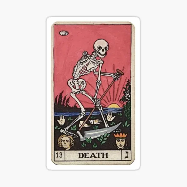 

Death Tarot 5PCS Stickers for Print Decorations Art Kid Background Funny Bumper Cartoon Anime Car Stickers Luggage Wall