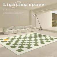 modern minimalist nordic checkerboard ig carpet bedroom living room large area home art decoration hotel fluffy soft thick rug