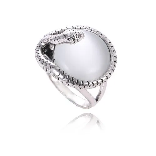 

European 925 silver Opal ring RING Female Crystal from Swarovskis Simple Retro punk ring Anti-allergic Christmas gift
