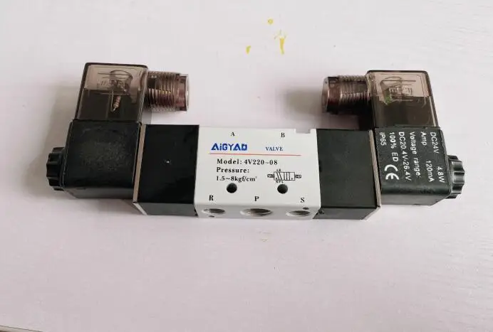 

Пневматические электромагнитные клапаны 4V220-08, 2 положения, 5 портов, 1/4 дюйма, пневматический регулирующий клапан