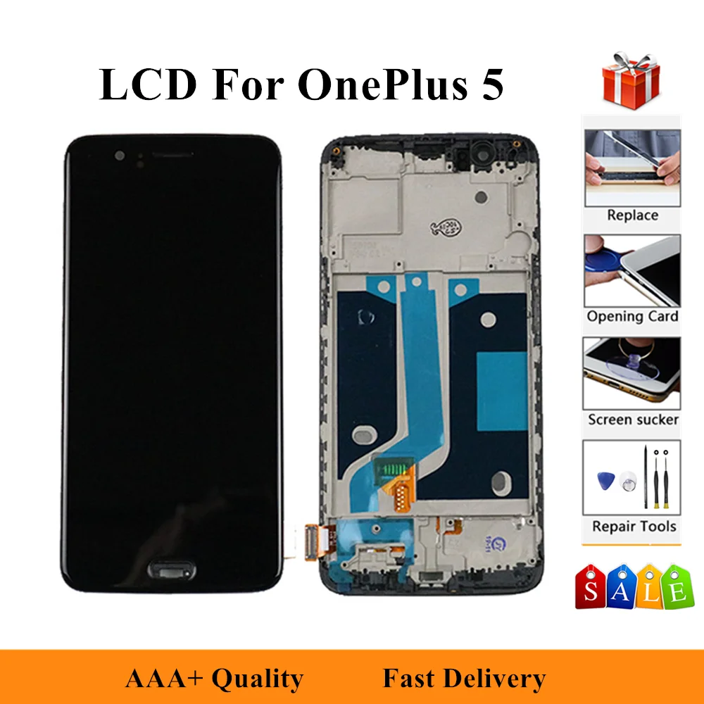 

5.5"inch LCD Display For Oneplus 5 A5000 Touch Screen Digitizer Assembly replacement For Oneplus 5 A5000 with Frame with Tools