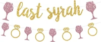 funmemoir rose gold bachelorette party decoration last syrah banner gold glitter glass ring garland bridal shower party supplies