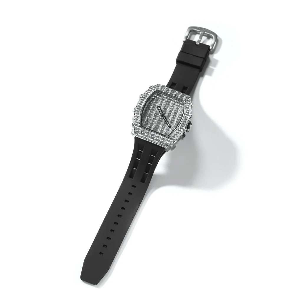 Часы наручные с квадратным циферблатом и силиконовым ремешком унисекс