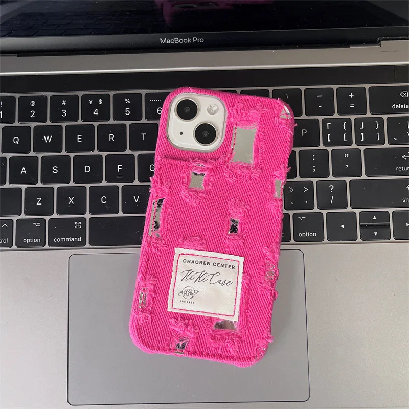 Классический Ins корейский милый джинсовый холщовый чехол для телефона iPhone 15 Pro 11 12