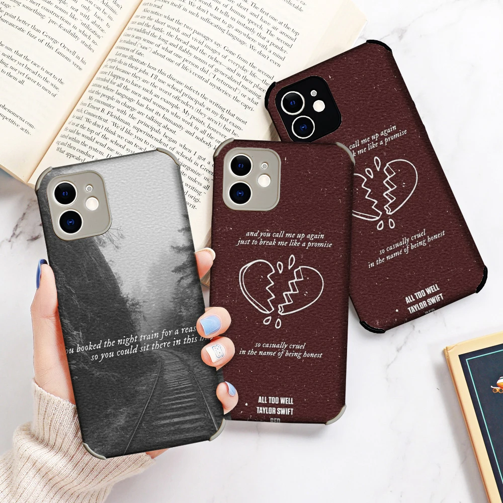 

All Too Well Lyrics Snap Hard Phone Case For IPhone 13 12 11 Pro Mini XR X XS Pro Max 7 8 se2020 Lambskin Shockproof Soft Covers