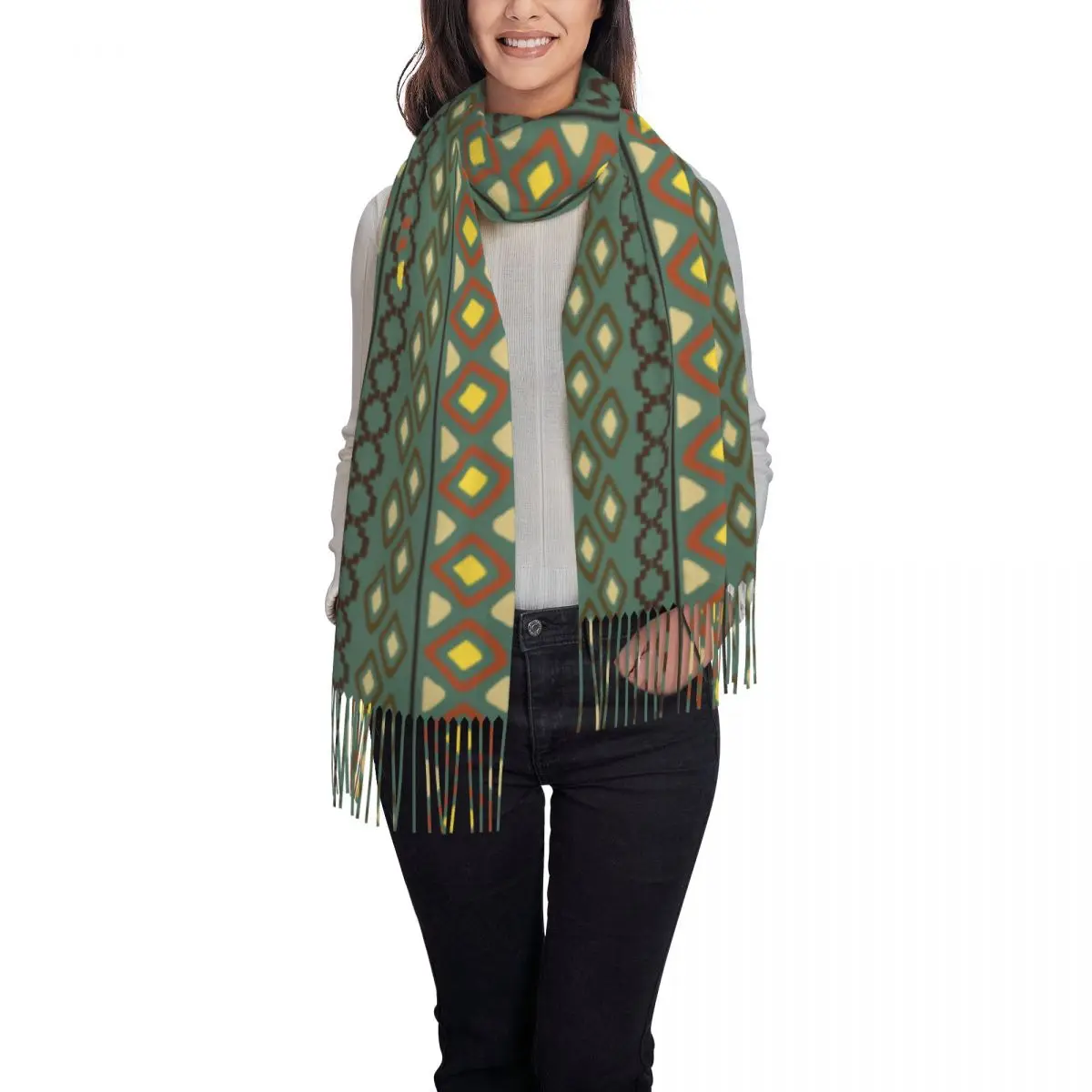 Традиционный африканский этнический узор 4 шарф для женщин длинные зимне-осенние