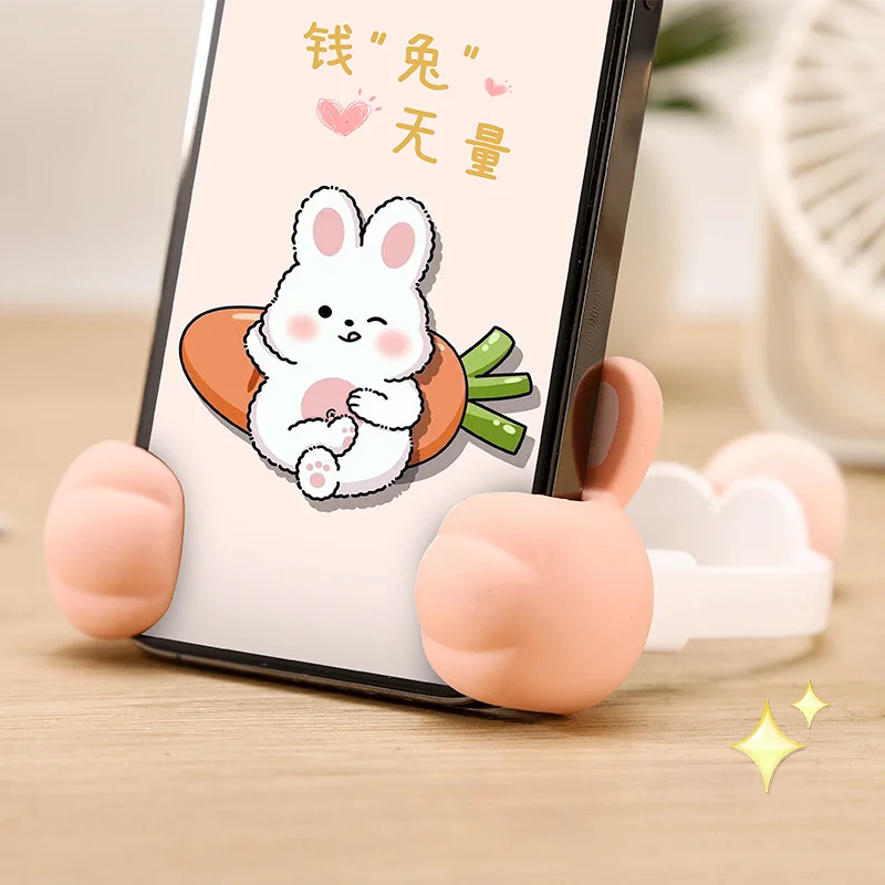 New Desktop Cartoon Creative Cute Rabbit Rabbit Thumb Mobile Phone Holder
