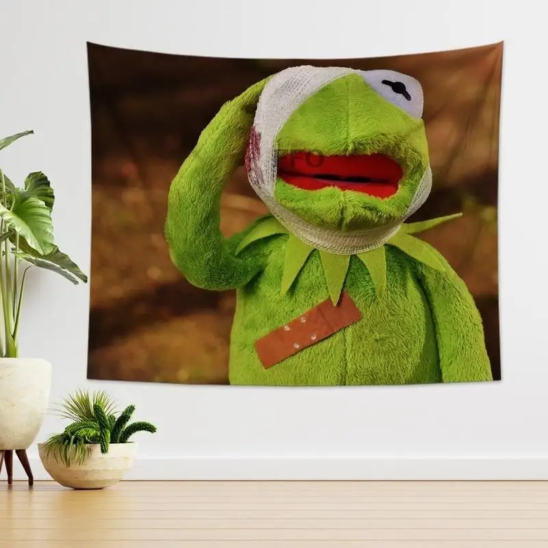 

FFO Funny Frog Tapestry Wall Hanging Kemi Frog Tapestries Home Decor Art Printing Family Room College Dormitory Cute Decoration