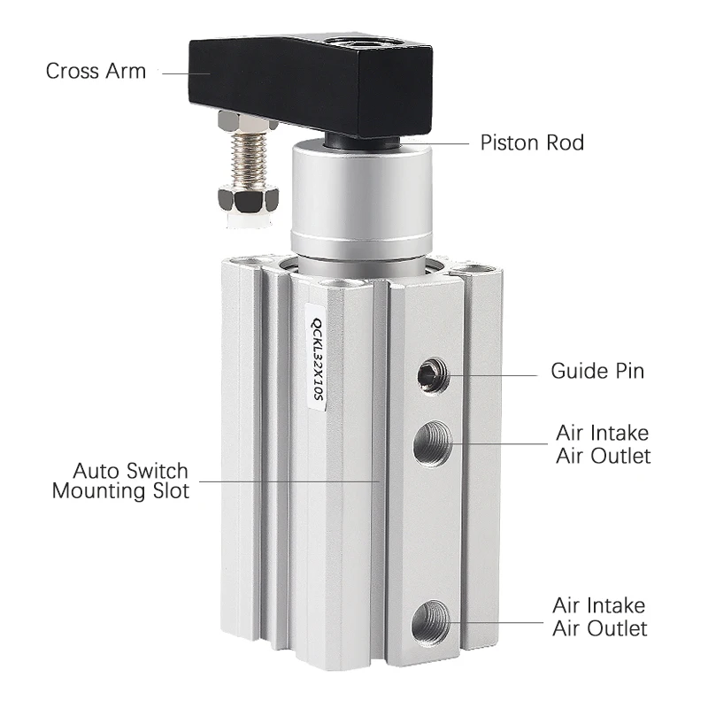 Воздушный цилиндр серии QCK QCKL QCKR QCKL/R12/16 Поворотный зажимной с магнитным