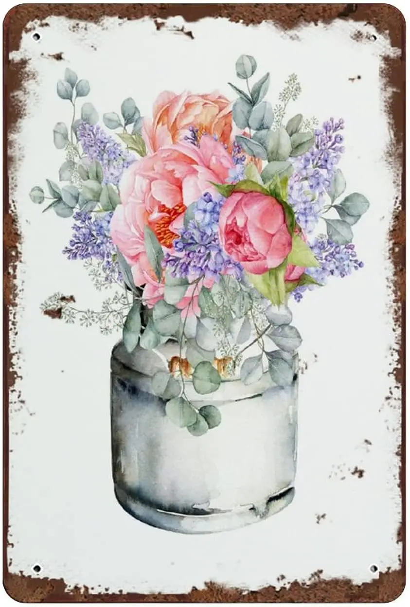 Букет Graman Llac Vntage Tn Sgn Ретро Sgns Decoraton Fun Decorae для женщин и мужчин Акварель Pnk Peones