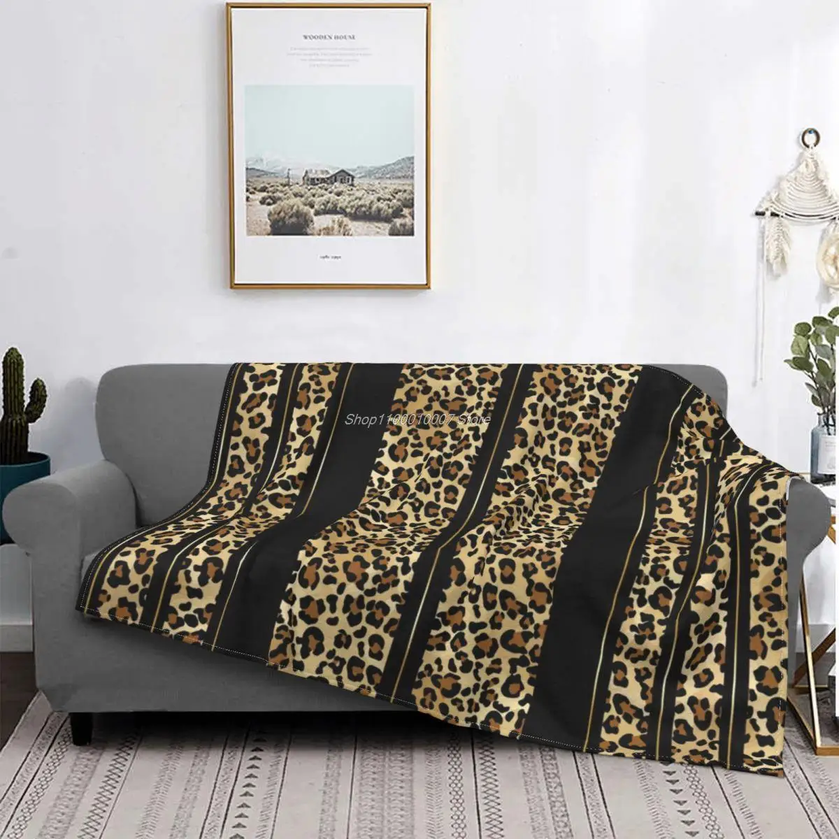 

Wild Leopard Stripes Animal Blanket Spot Fur Plush Thick SuperSoft Flannel Fleece Throw Blanket For Sofa BedSheet Velvet Bedroom