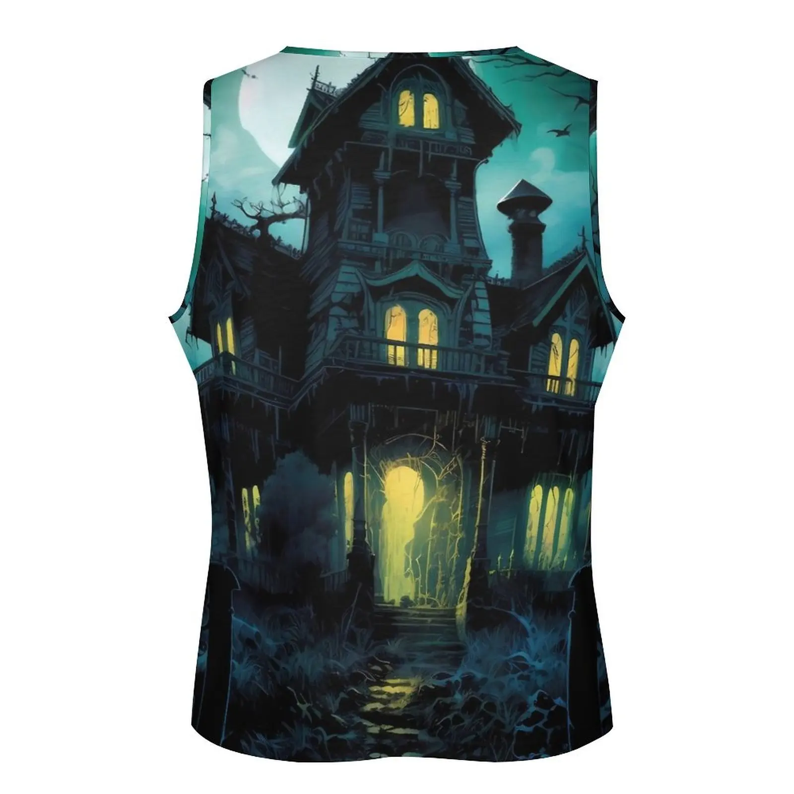 Мужская винтажная майка с принтом на Хэллоуин размеры до 5XL