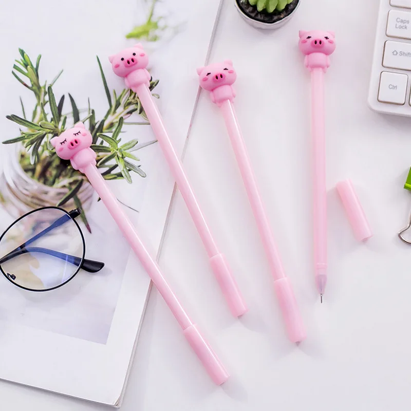 

1 Pcs Pink Pig Cute Cartoon Gel Pen Black 0.5mm Ball Pen Student Stationery School Supplies