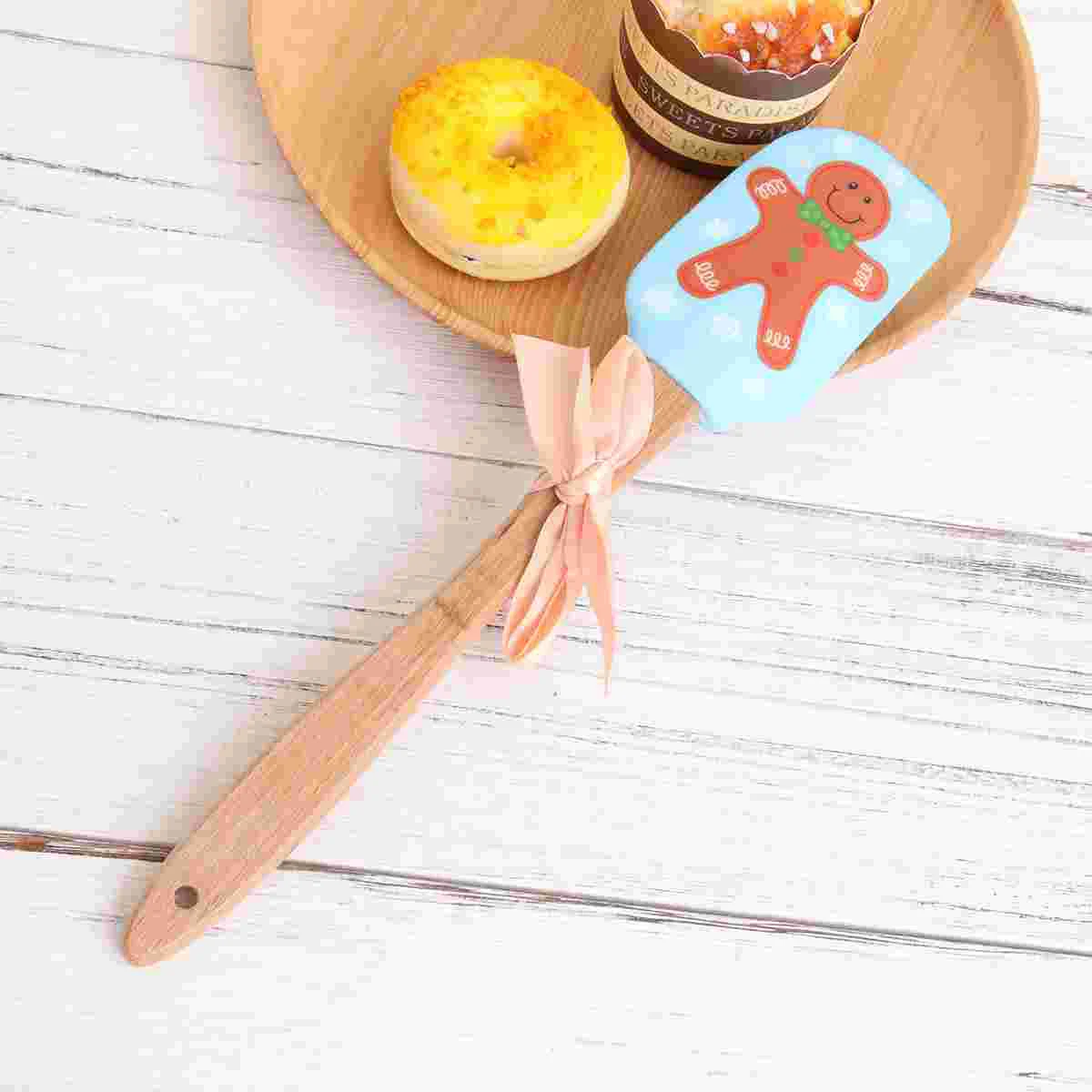 

1PC Christmas Printed Handle Cake Butter Scraper Spatula Tool for Bakery