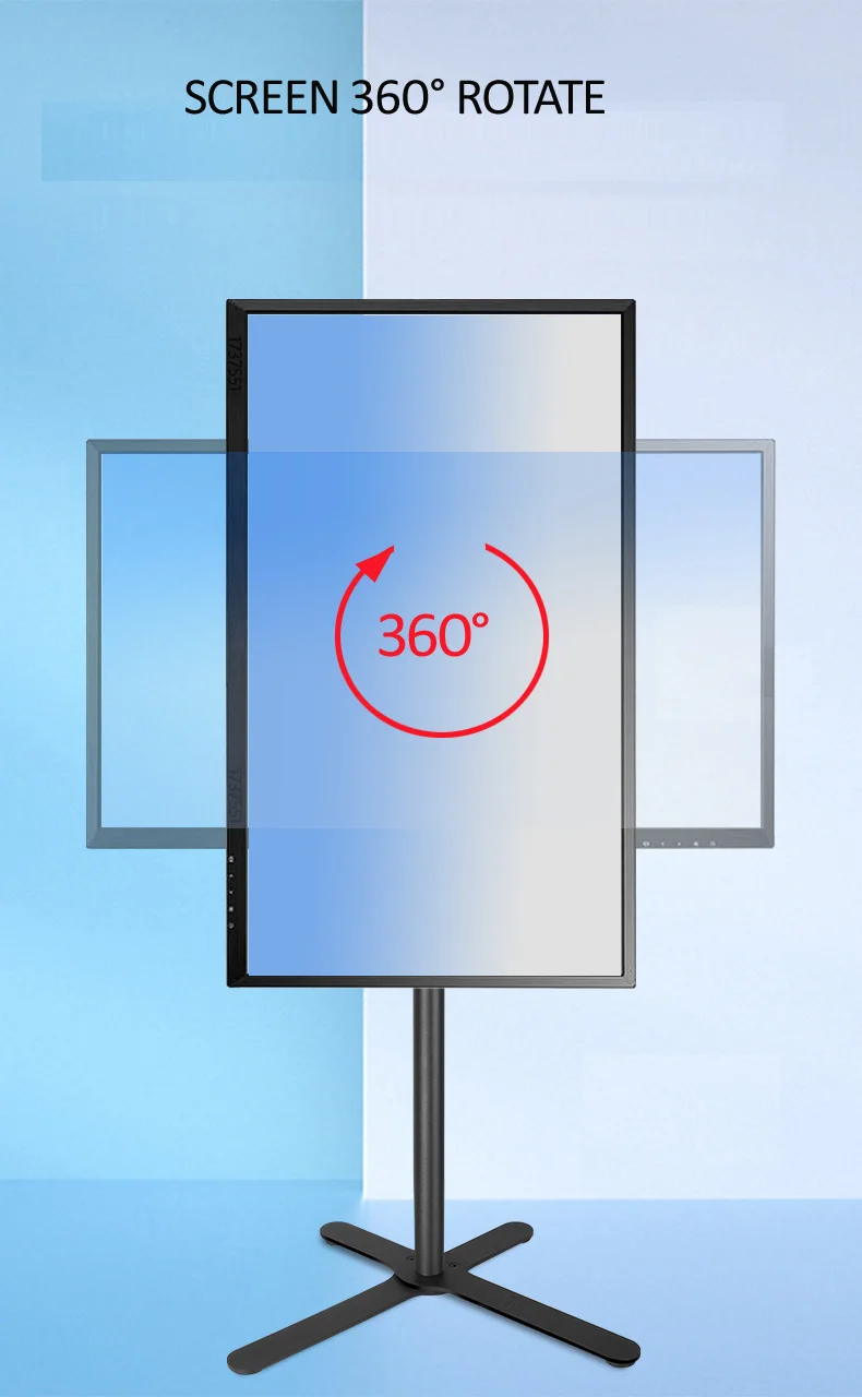 Напольная стойка для монитора регулируемая высота 2020 см 150 двойная 10-27 дюймов