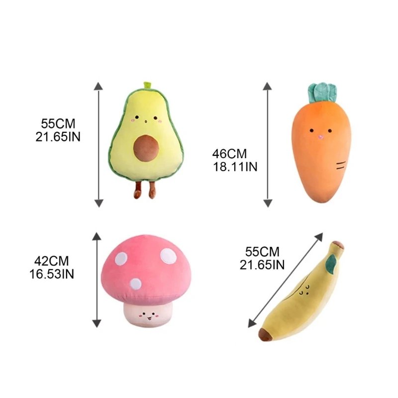 

N80C Soft Stuffed Fruit Shape Doll Skin-friendly Cartoon Doll Plush Toy for Infant Appease Home Decors Children Birthday Gift