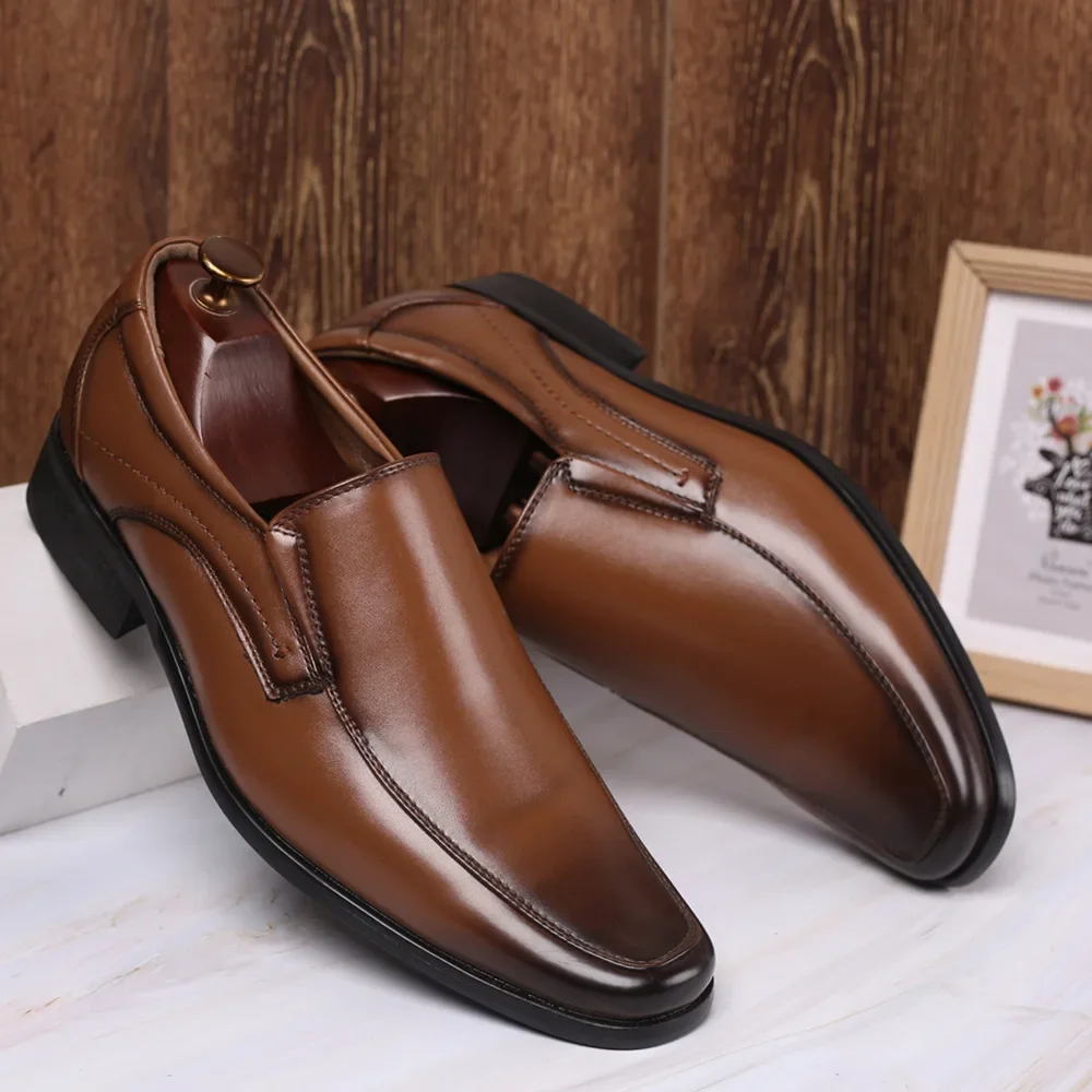 

Туфли-оксфорды мужские кожаные, Классические деловые модные удобные туфли, без застежки, деловая обувь для свадьбы, роскошные