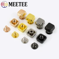 3050pcs meetee 10mm luggage metal square rivet buckles bags base screw decorative nail button diy hardware accessories