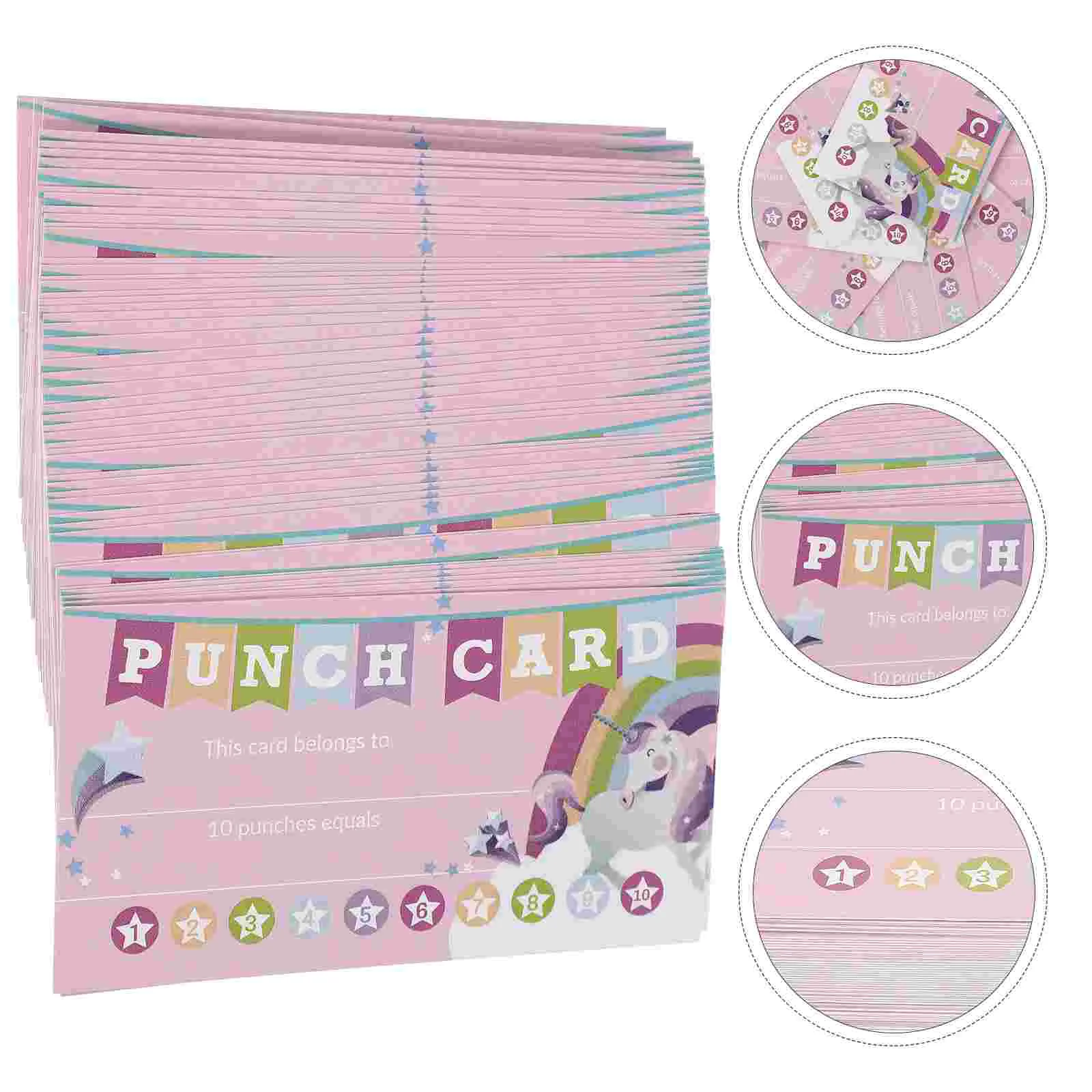 

100Pcs Students Reward Punch Cards Kid Reward Cards for Teacher Business School