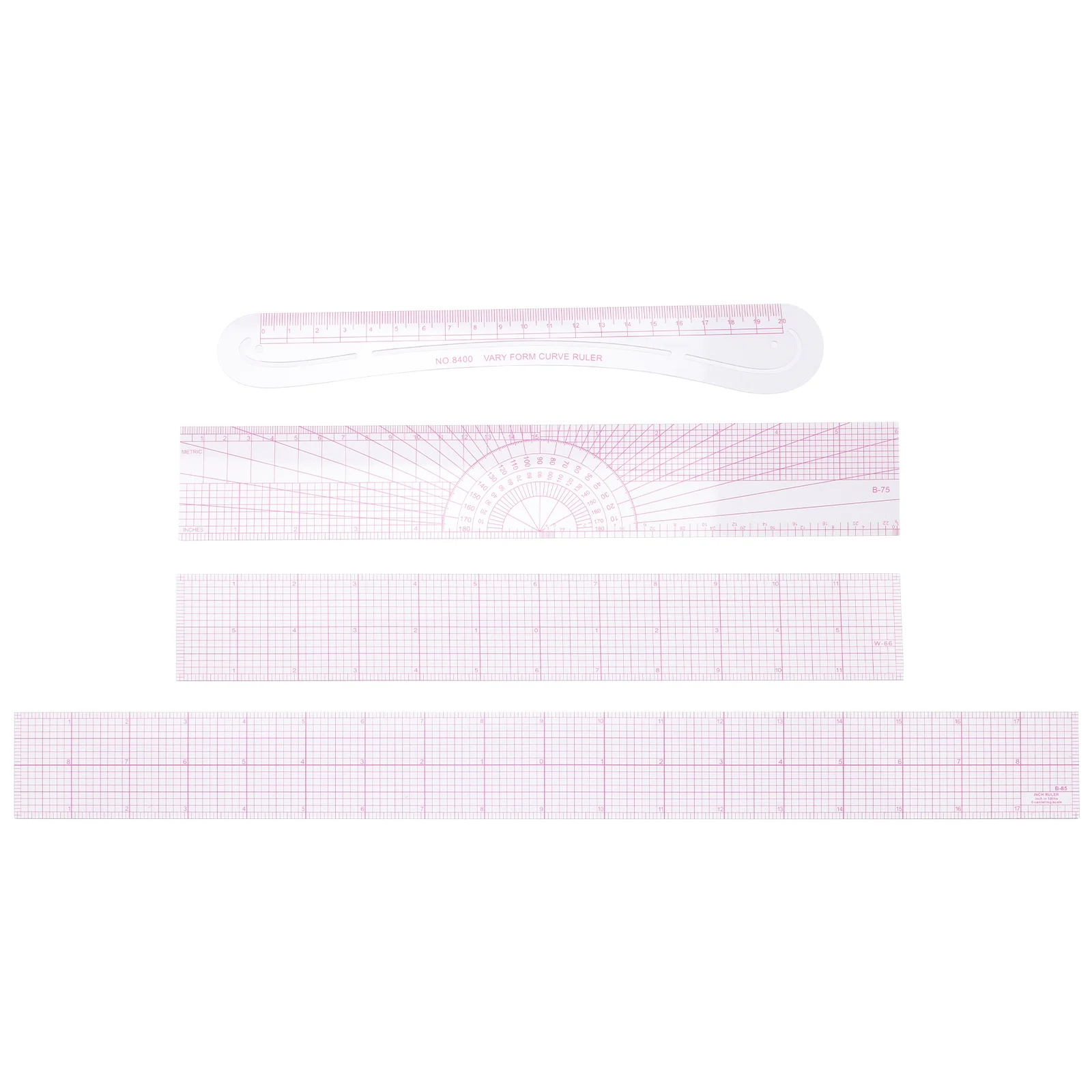 

4 Pcs Cutting Ruler Quilting Tools Supplies Sewing Rulers Guides Fabric Plastic Curve Patchwork